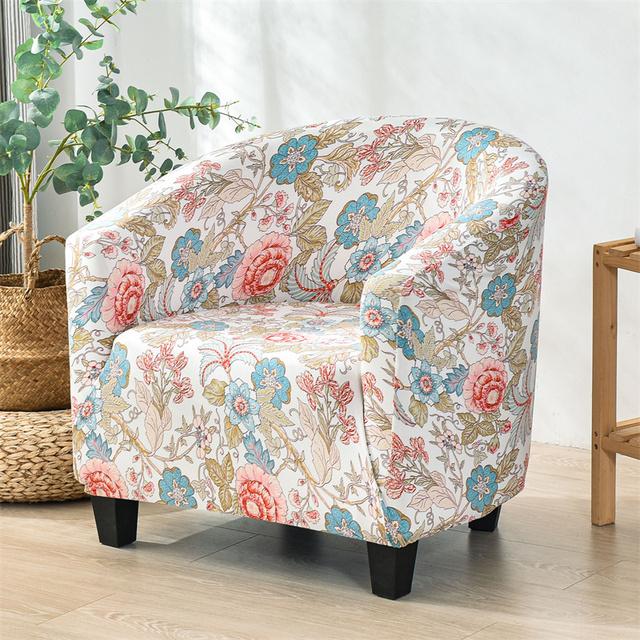 Чехол на кресло для ванны с цветочным рисунком, чехол для одноместного дивана из спандекса, Чехлы для дивана в богемном стиле, эластичные чехлы для отеля, гостиной