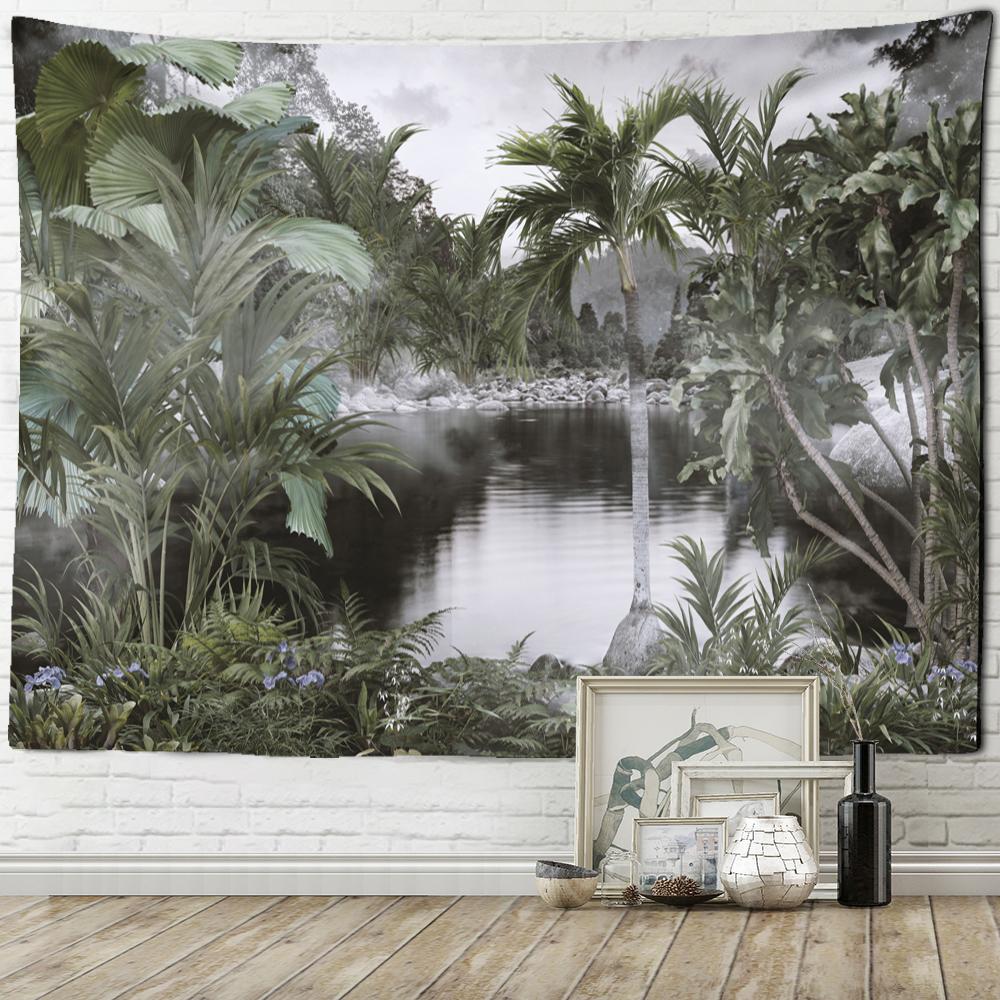 Гобелен «Попугай в тумане» психоделический хиппи Тапиз Бохо настенная роспись Эстетическая комната домашний декор