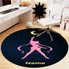 Custom Name Sailor Moon Printed Round Rug Carpet Chair Rug Area Rug Entryway Doormats,for Office Chair Living Room Bedroom Kitchen Room.
