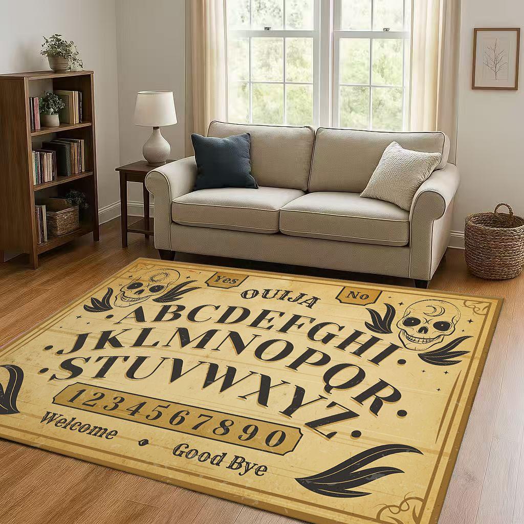 HD Retro Witch Spirit Ouija Board Art Living Room Non-Slip Area Rug Carpet for Bedroom Kids Playroom Sofa,Home Decor Doormat