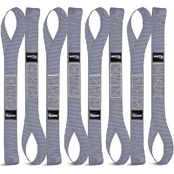 8PK Soft Loop Motorcycle Tie-Down Straps, 1.6 X 17Inch 10000LB Break Strength, Heavy Duty Tie Down Loops For Securing ATV, UTV, Dirt Bike, Lawn &