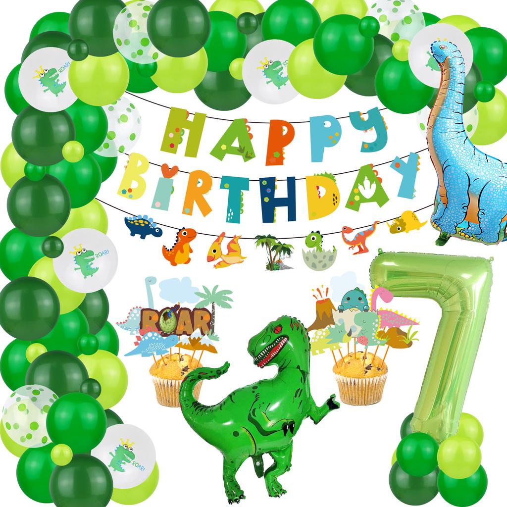 Костюм на тему динозавров, День рождения мальчика и девочки, Украшение для детской вечеринки по случаю дня рождения, Стена-фон из воздушных шаров с динозаврами