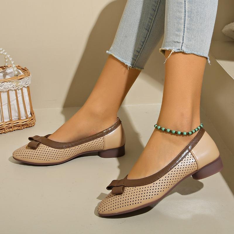 Fashion Spring New Single Shoes Women's Fashion Pointed Shallow Hollow Soft Sole Anti-slip Wear-resistant Low-top Shoes