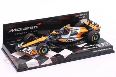 Minichamps Команда McLaren F1 MCL38 Ландо Норрис Гран-при Сингапура 2024 Победитель Смоляная модель Ограниченная серия 432 1/43 [Товар]