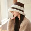 Autumn and Winter Hat Women's Winter Warm Plush Thickened Warm Bucket Hat Big Head Circumference Fluffy Basin Hat