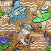 Хлопчатобумажная гибкая ткань темно-горчичного цвета Ocean Life Швейные ремесленные проекты Принты на ткани в ярдах 40 дюймов