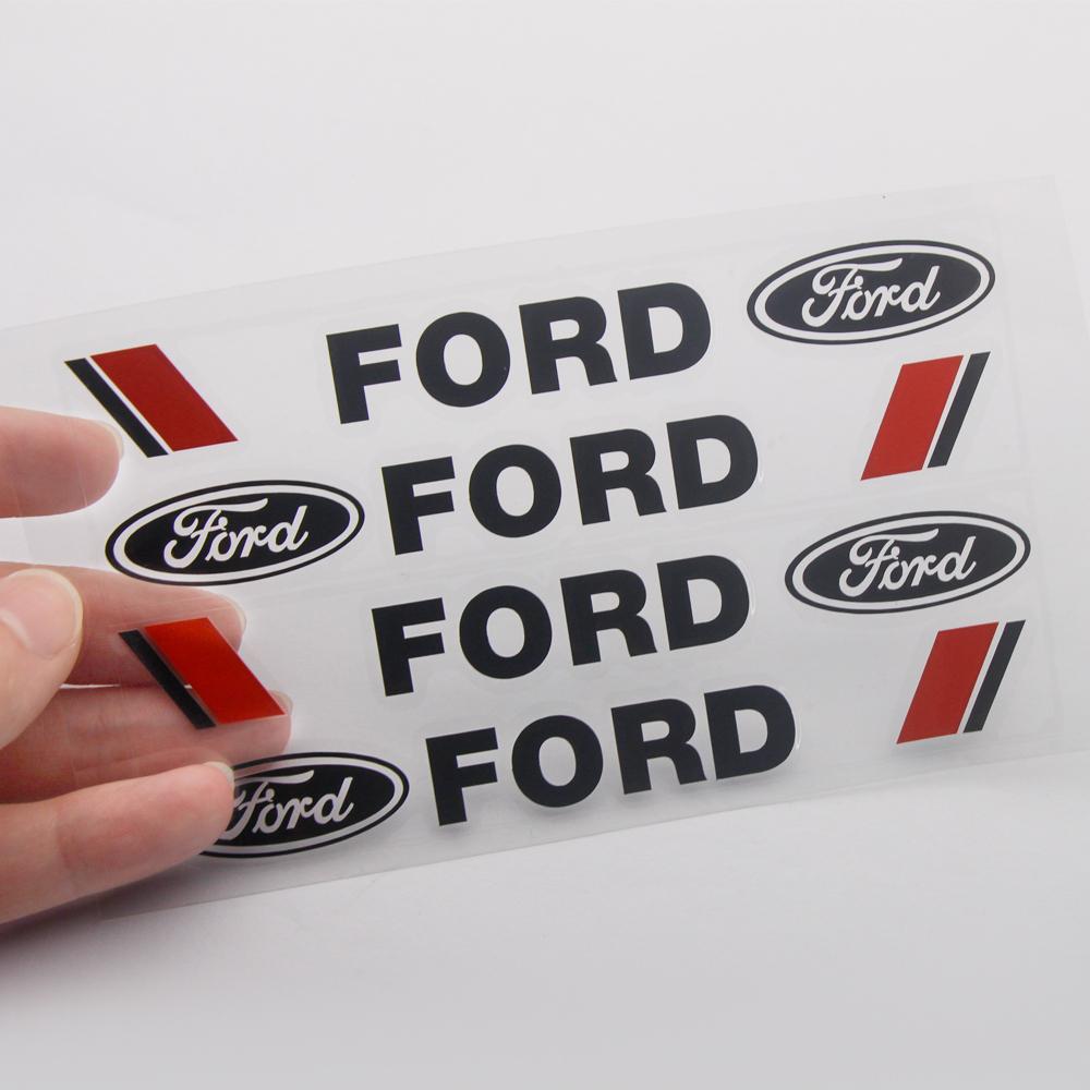 TRR600-4PCS Car Door Handle Emblem Decals Wheel Rims Body Decoration Stickers For Ford Focus Fiesta Ranger Mondeo S-MAX Kuga Mustang