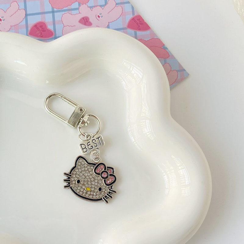Cartoon Cat Rhinestone Necklace - Fashionable Girly Student Best Friend Chain with Niche Design.