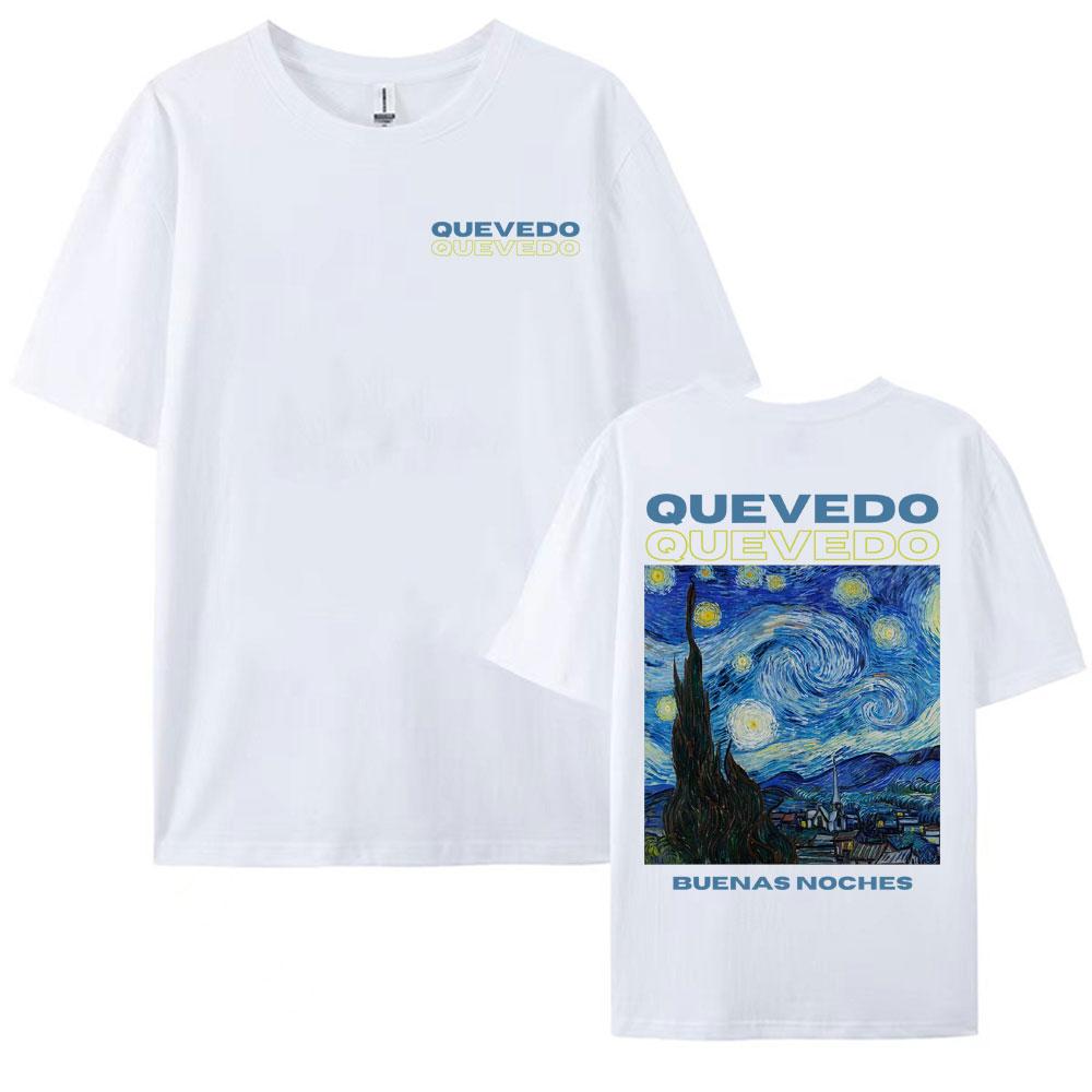 Rapper Quevedo Buenas Noches Album Graphic New Tshirts Vintage Hip Hop High Street T Shirts Unisex Women Summer Oversized T Shirt