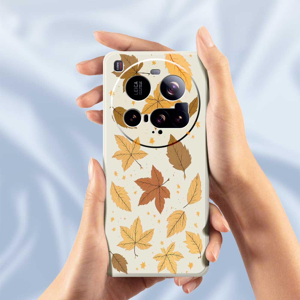 For Xiaomi 15 Ultra Case Maple Leaves Pattern Printing Straight Edge TPU Phone Back Cover