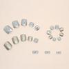 24Pcs Glossy Square Press On Toenails With Sparkly Diamond Design Shiny Fake Nails For Women Summer Pedicure Art