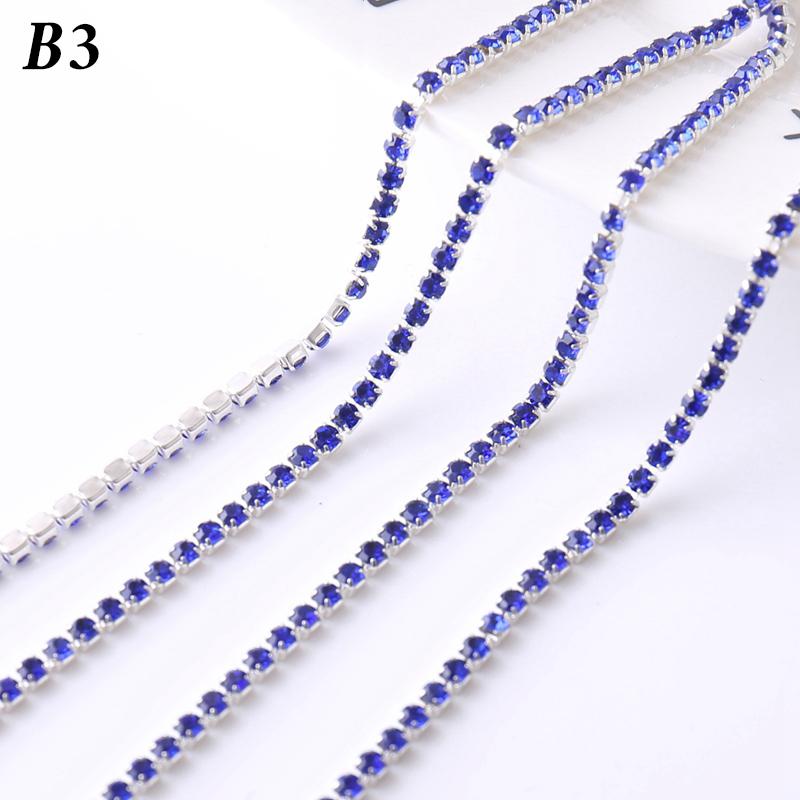 5M Rhinestone Drill Chain 2mm Glass Rhinestone Claw Chain Trim DIY Sewing Costume Craft Performance Clothing Decor Accessories