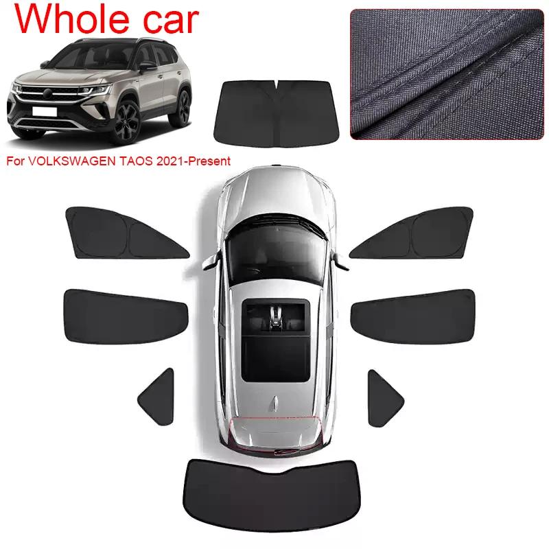 Auto Black Window Privacy Sunshade For Volkswagen TAOS -Present Anti-UV Heat ulation Protect Cover Interior Accessory