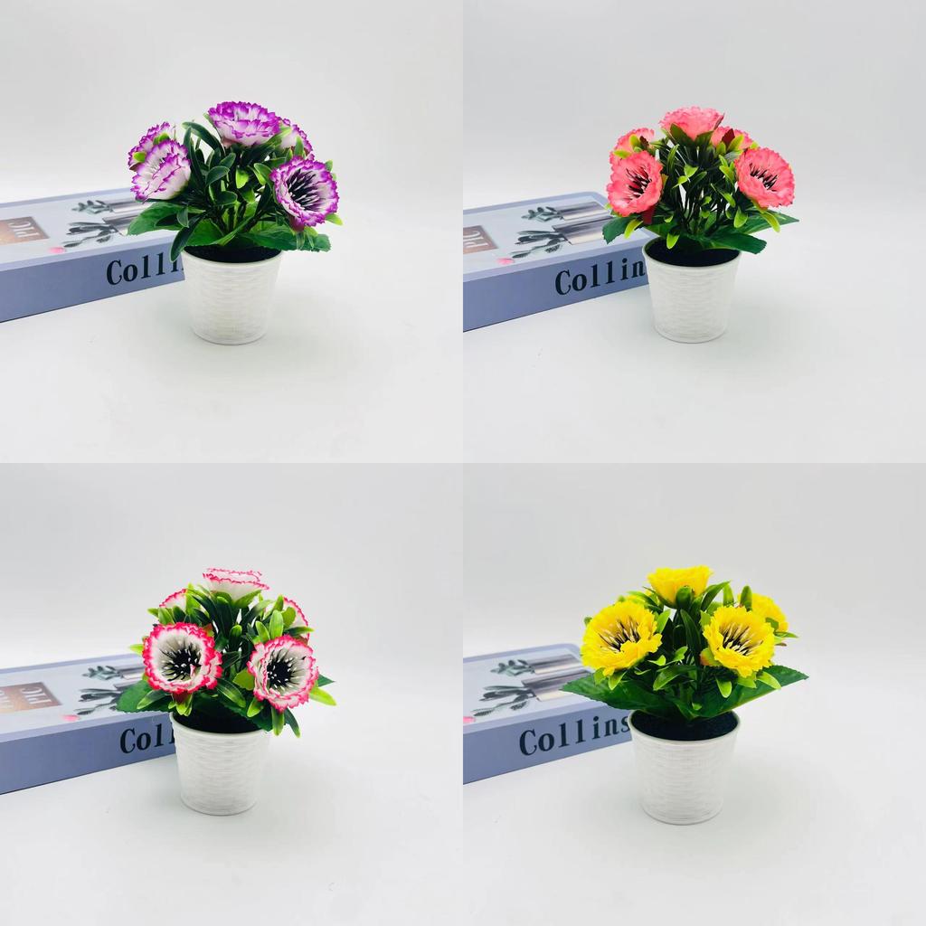 Artificial Mini Peony Potted Flowers For Indoor Home Styling Photography Session
