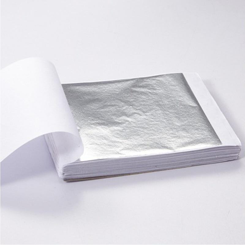 100Pcs Art Craft Paper Sheets Practical Design Pure Shiny Gold Silver Rose Gold Sheet for Gilding DIY Craft Party Decoration