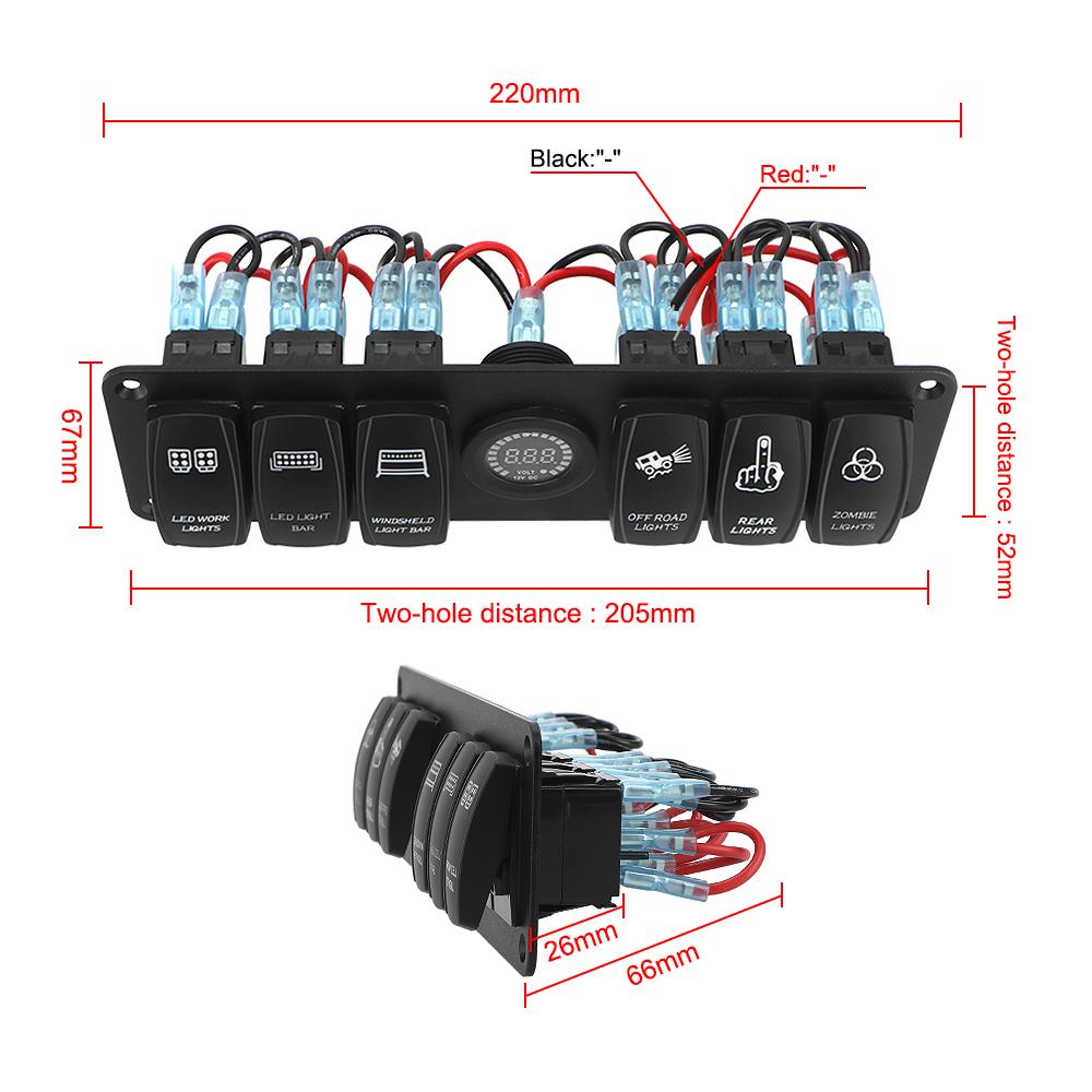 6 Gang 24V 12V Switch Panel Car Light Toggle Truck Buttons Voltage Test RV Caravan Accessories For Boat Marine Trailer CamperGood product