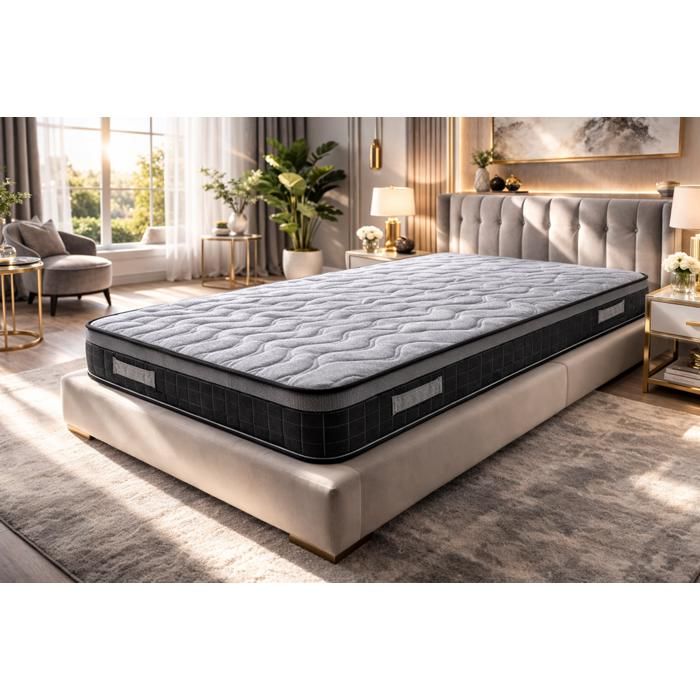 Matelas 80x200 cm IZIABELLA 25 cm — Mousse polyuréthane Très ferme, 2 faces, Tissu stretch 220 g/m²