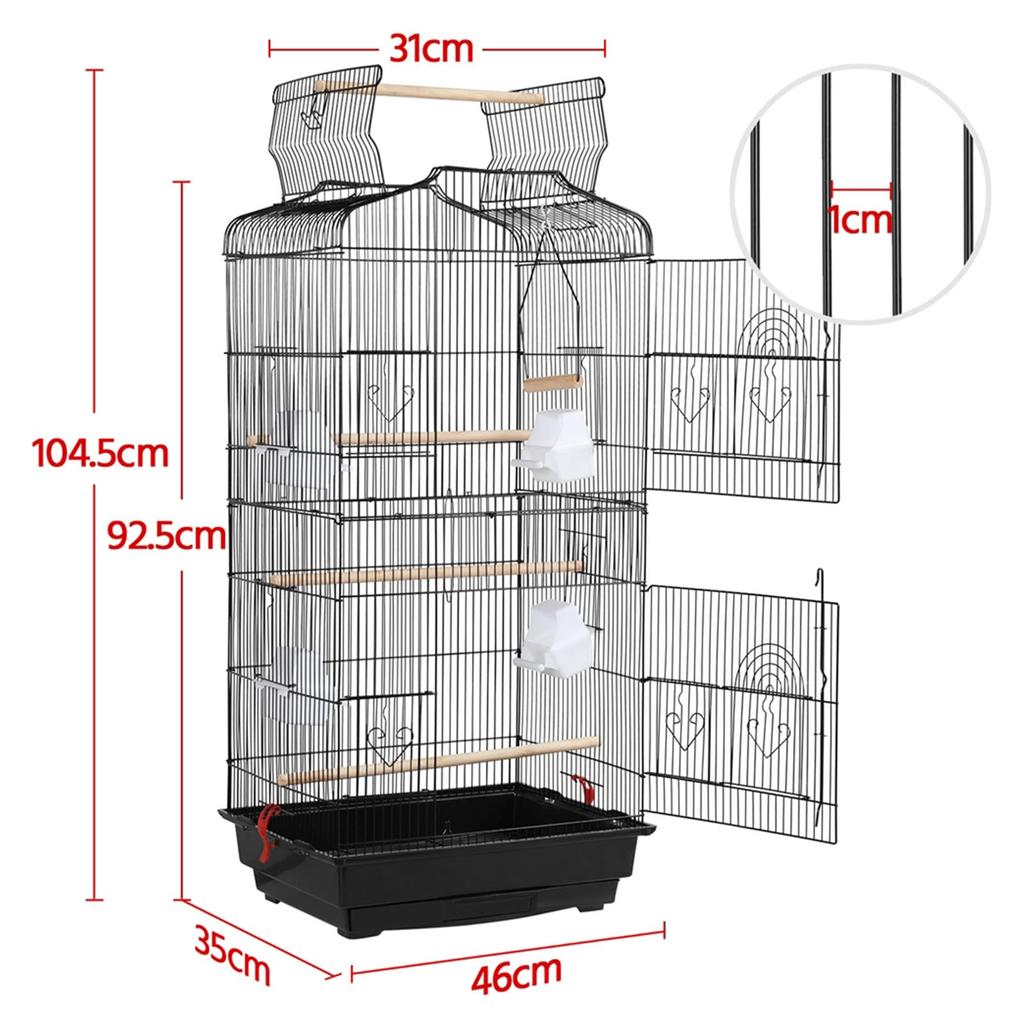 Yaheetech Клетка для птиц для нескольких роскошных скворечников с полным питомцем и подходит для мексиканских и осенних 46 см шириной x длиной x высотой большая, высокопрочная