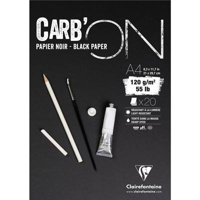Блок для рисования Clairefontaine A4 Черная бумага cf975039 CARB'ON