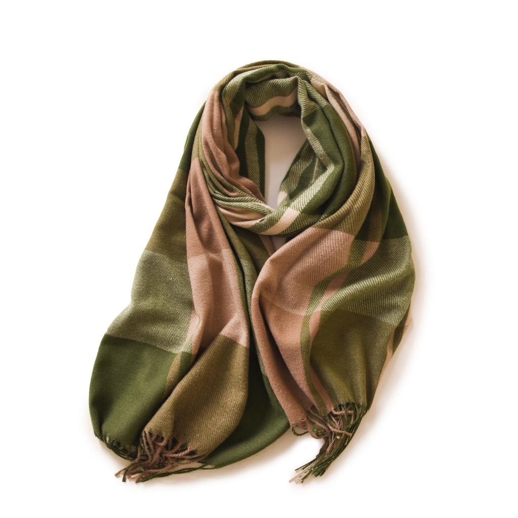 Deqing Siyue Plaid Cashmere Scarf Winter Scarf Women'S Shawl Thickened Warm Fringed Scarf
