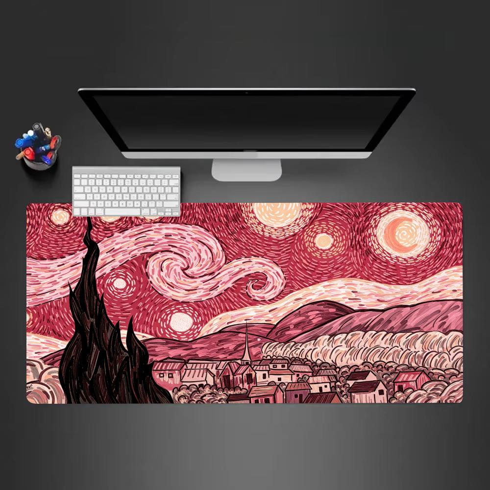 Swirl Night Sky Mouse Pad Xxl Computer Accessories Office Game Table Mats AntiSlip Gaming Keyboard Mousepad Desk Pads 50x100