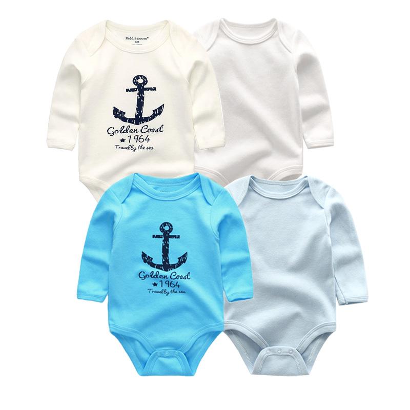 Одежда из 4 предметов для маленьких мальчиков, мягкие хлопковые боди с мультяшным принтом, комбинезон для новорожденных, одежда с длинными рукавами