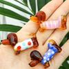 Transparent Glass Dachshund Figurine Handmade Glass Puppy Statue  Desk Decor