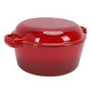 Чугунный горшок 5QT с крышкой-сковородой 2QT, 2-в-1, круглый, с двойными ручками, для тушения, варки, жарки, медленного приготовления