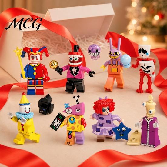Anime Figure Kit 8Pcs Cartoon Circus Character Figure, PVC Animation Inspired Model, Collectible Figurine Desk Decoration for Home Office, Gift