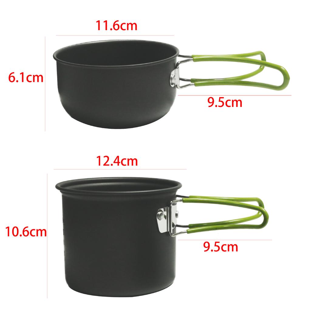 Outdoor Products Set Pot 1-2 People Pot Portable Camping Cookware with Tableware Environmental Protection