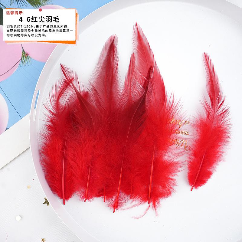 20Pcs57 Big Red Feather Diy Jewelry Accessories Clothing Handicrafts Decorative Materials