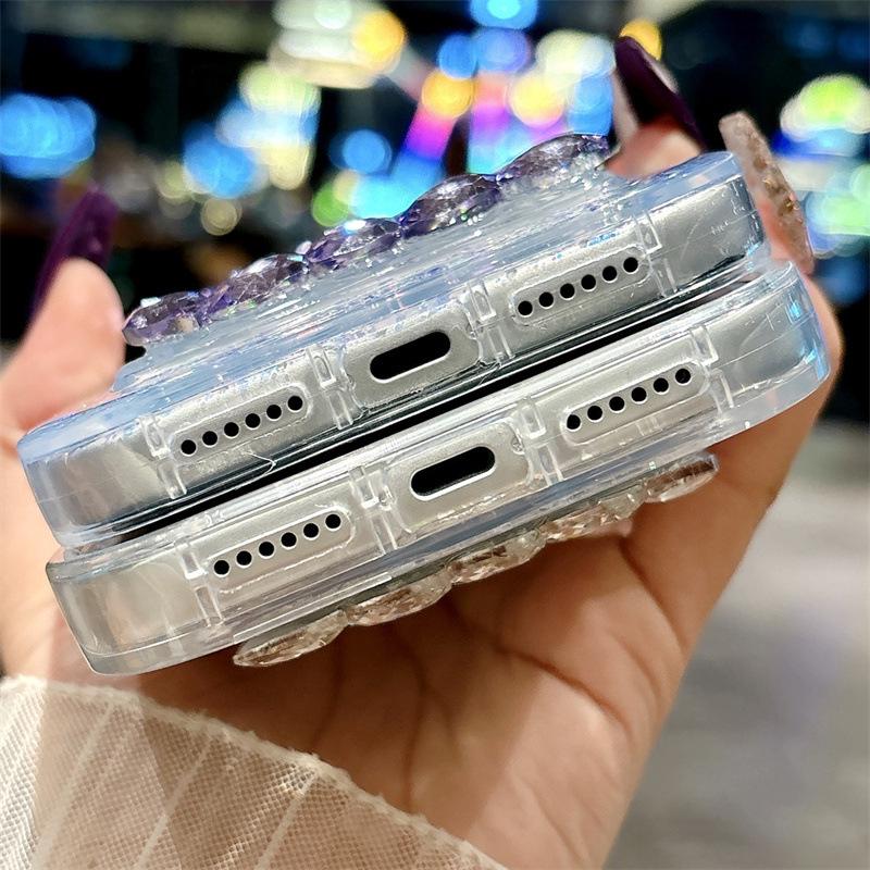 Чехол со стразами «Измельченный Алмаз» для iPhone 17 Pro - Полностью Алмазный, Прозрачный Дизайн для iPhone 13, 14, 15 и 16
