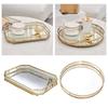 Золотой металлический поднос для украшений Круглый поднос для макияжа и закусок Европейский зеркальный поднос для хранения Спальня Гостиная