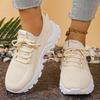 Fashion Knitted White Sneakers for Women Summer Mesh Breathable Platform Sports Shoes Woman Thick Bottom Non Slip Running Shoes