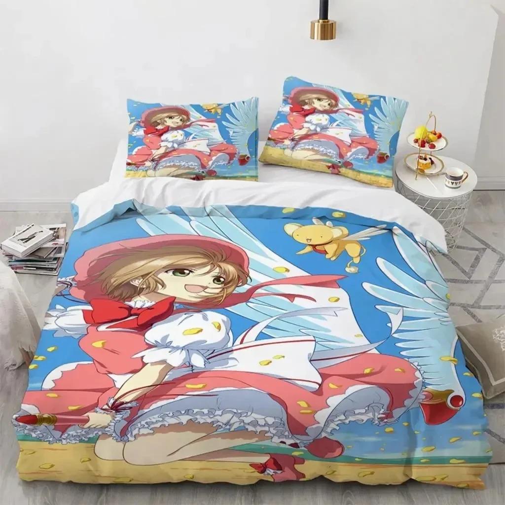 3D Печать Аниме Cardcaptor Sakura Комплект Постельного Белья Спальня Мягкое Современное Покрывало Удобное Мягкое Пододеяльник Удобный Чехол для Одеяла И Наволочка