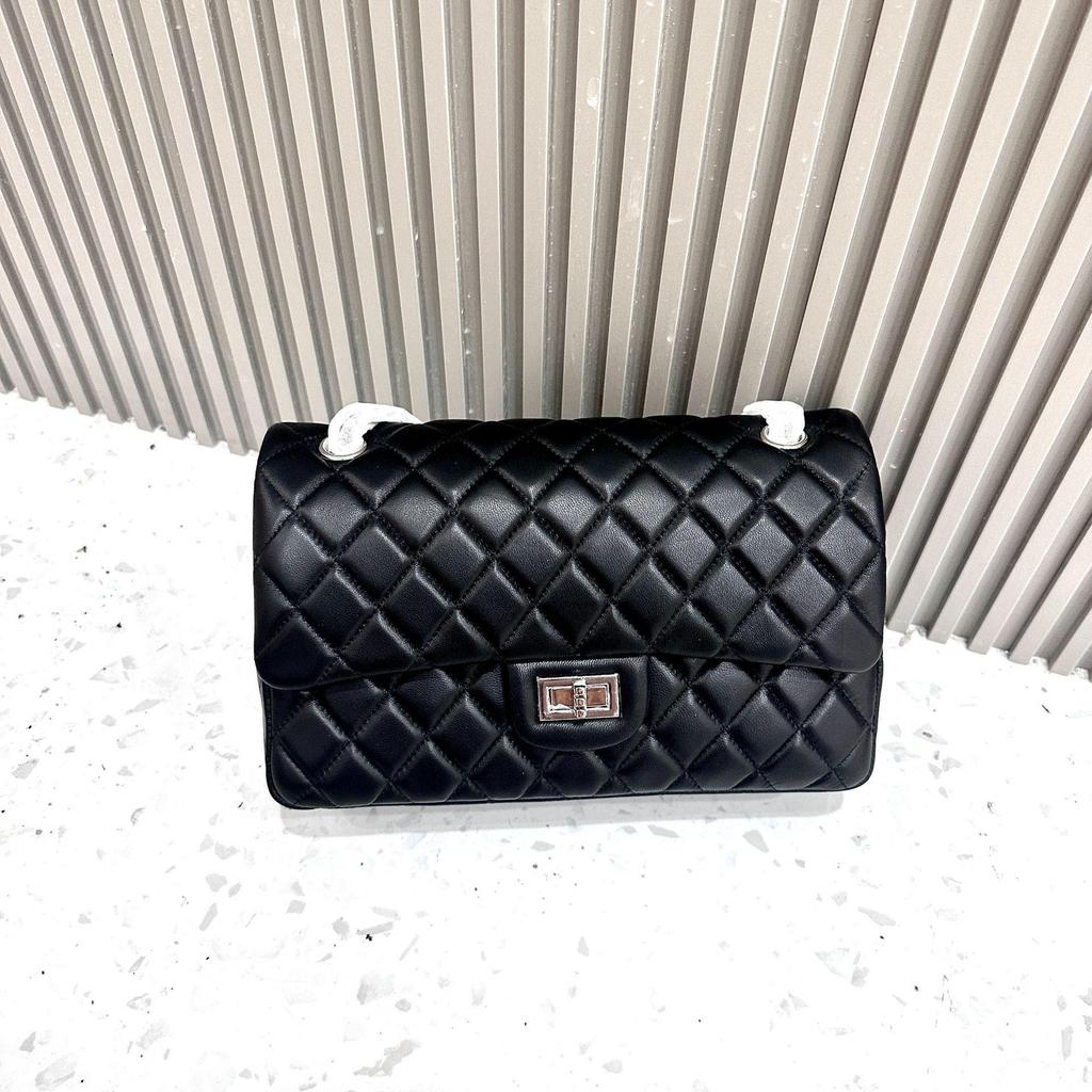 Fang Pangzi CF Caviar Style Diamond Shoulder Messenger Bag - Genuine Leather Women's Niche Design