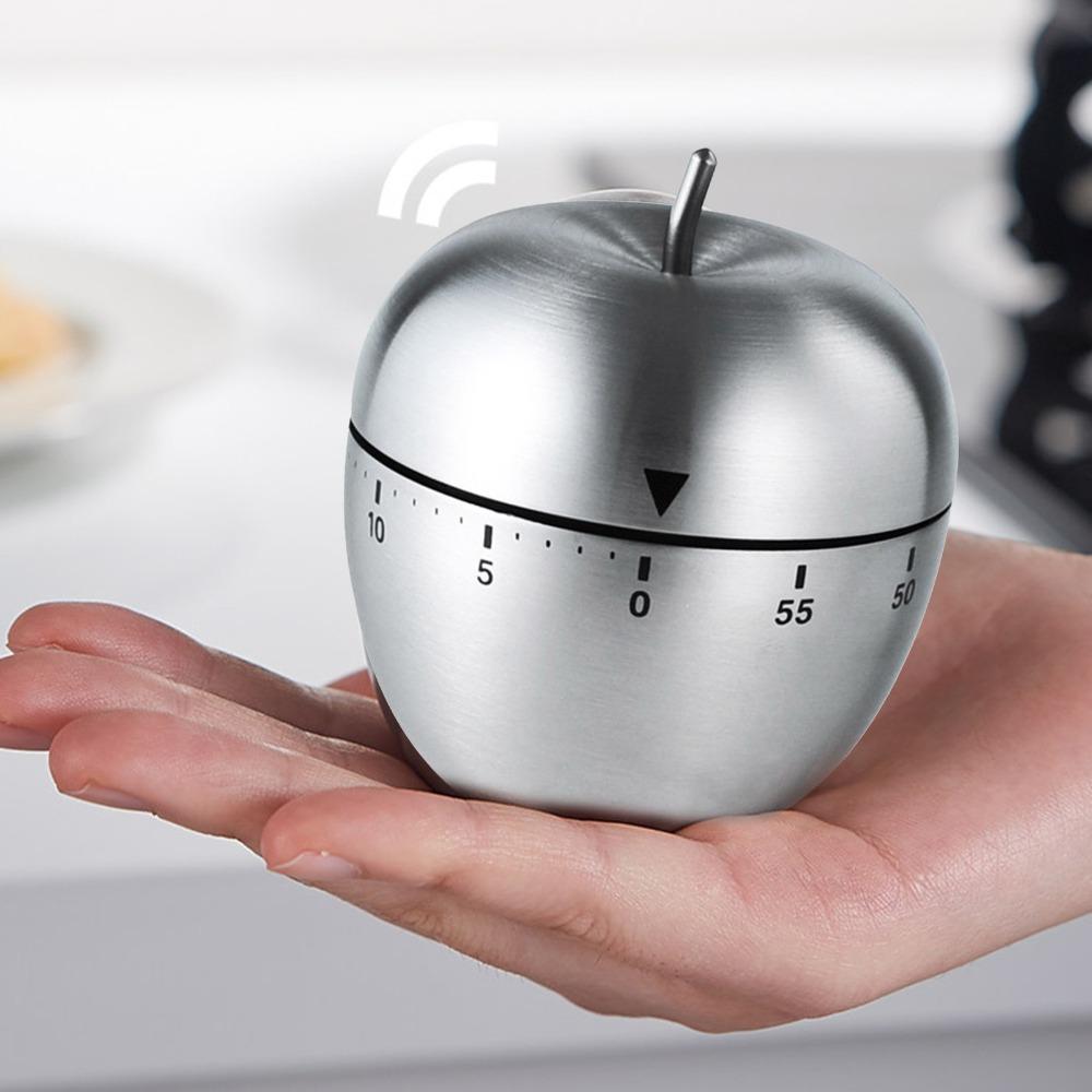 60 Minutes Mechanical Kitchen Timer Stainless Steel Manual Cooking Timer Cooking Baking