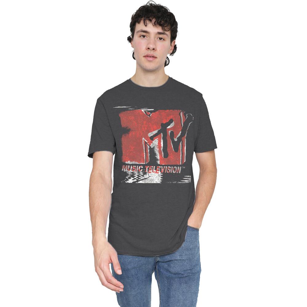 MTV Washed Out Logo T-Shirt Charcoal Heather