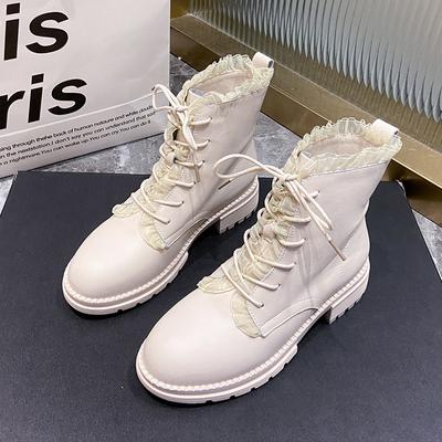 Ботильоны женские осенние мотоциклетные ботинки ботильоны на толстом каблуке женские ботильоны без застежек с круглым носком модные ботинки Botas De Mujer2024