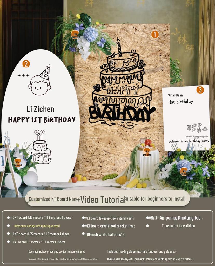 Украшения на первый день рождения в корейском стиле: Воздушные шары и фон для мальчиков и девочек