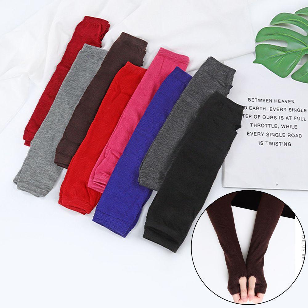 Oversleeve Winter Autumn Knitted Arm Warmers Elbow Mittens Fingerless Gloves Sleeves Long Gloves