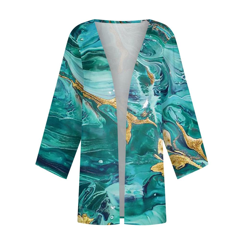 Женская повседневная модная легкая куртка средней длины с принтом в стиле ретро, ​​кардиган