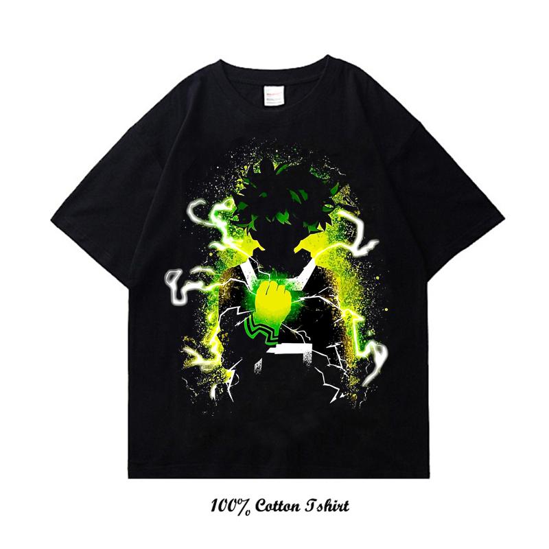 My Hero Academia Graphic Print T Shirt Vintage Harajuku Streetwear Short Sleeve Plus Size Cotton Crew Neck T Shirt Women Unisex