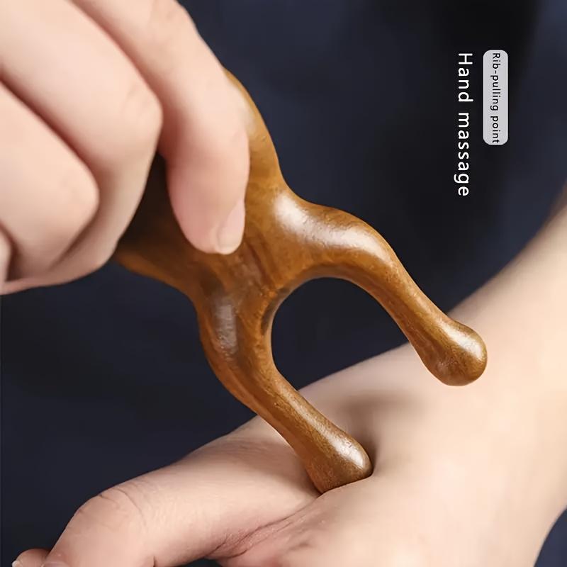 Элегантный сандаловый 3D массажный гребень для носа, головы и ушей Натуральный деревянный инструмент для релаксации, ручной работы с гладкой отделкой