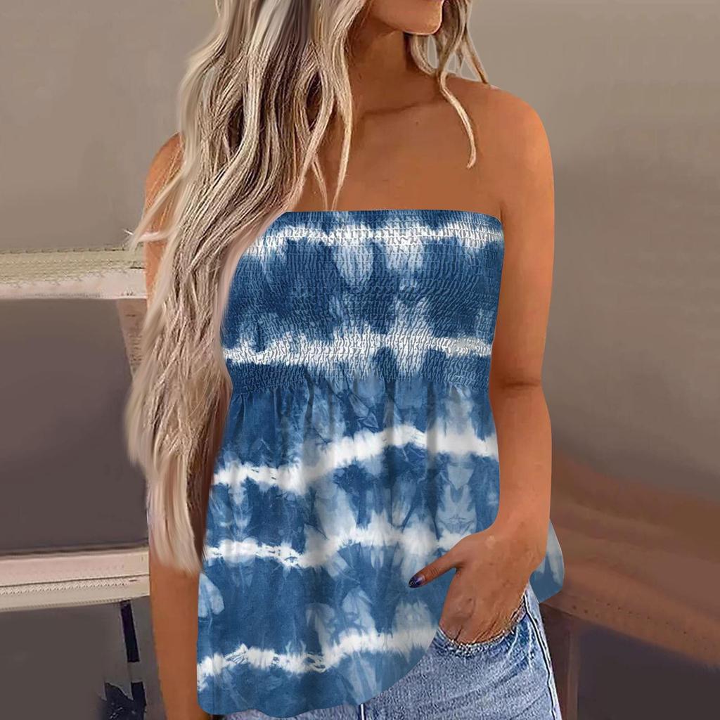 Топы-трубы для женщин, милая сексуальная футболка без рукавов с открытыми плечами и принтом