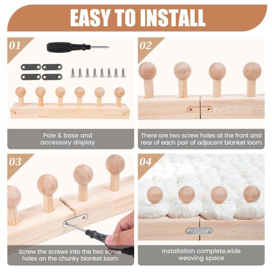 Толстая пряжа, одеяло, ткацкий станок, регулируемый ткацкий станок, деревянная колышковая рама, пряжа для одеяла, вязальный станок для одеял ручной работы