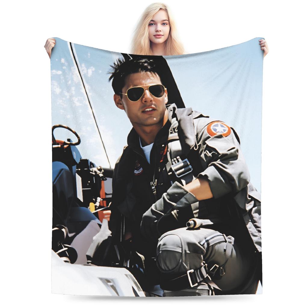 Top Gun Sign Tom Cruise Fighter Blankets Quality Super Warm Throw Blanket Winter Girls Boys Outdoor Pattern Bedspread