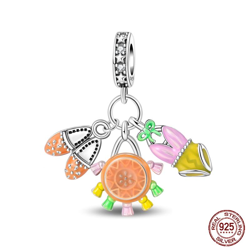 Copper Fashion Holiday Beach Watermelon Green Pear Charms Beads For 3Mm Bracelet Diy Fine Jewelry Gift Making