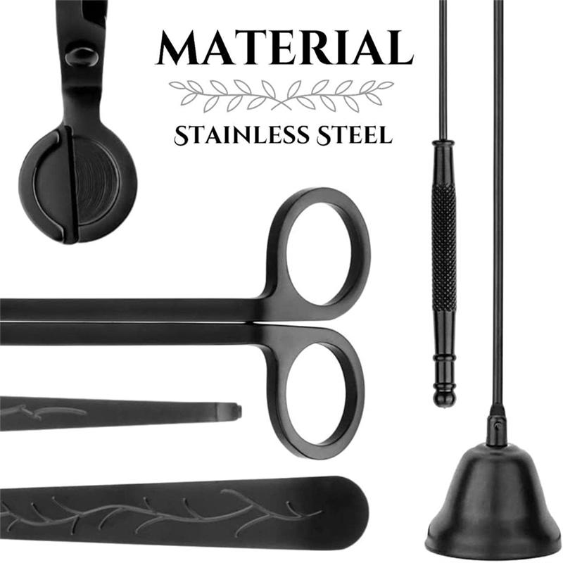 Versatile 3 In 1 Candle Wick Trimmer Candle Accessories Set Black For Candle Care Candle Kit