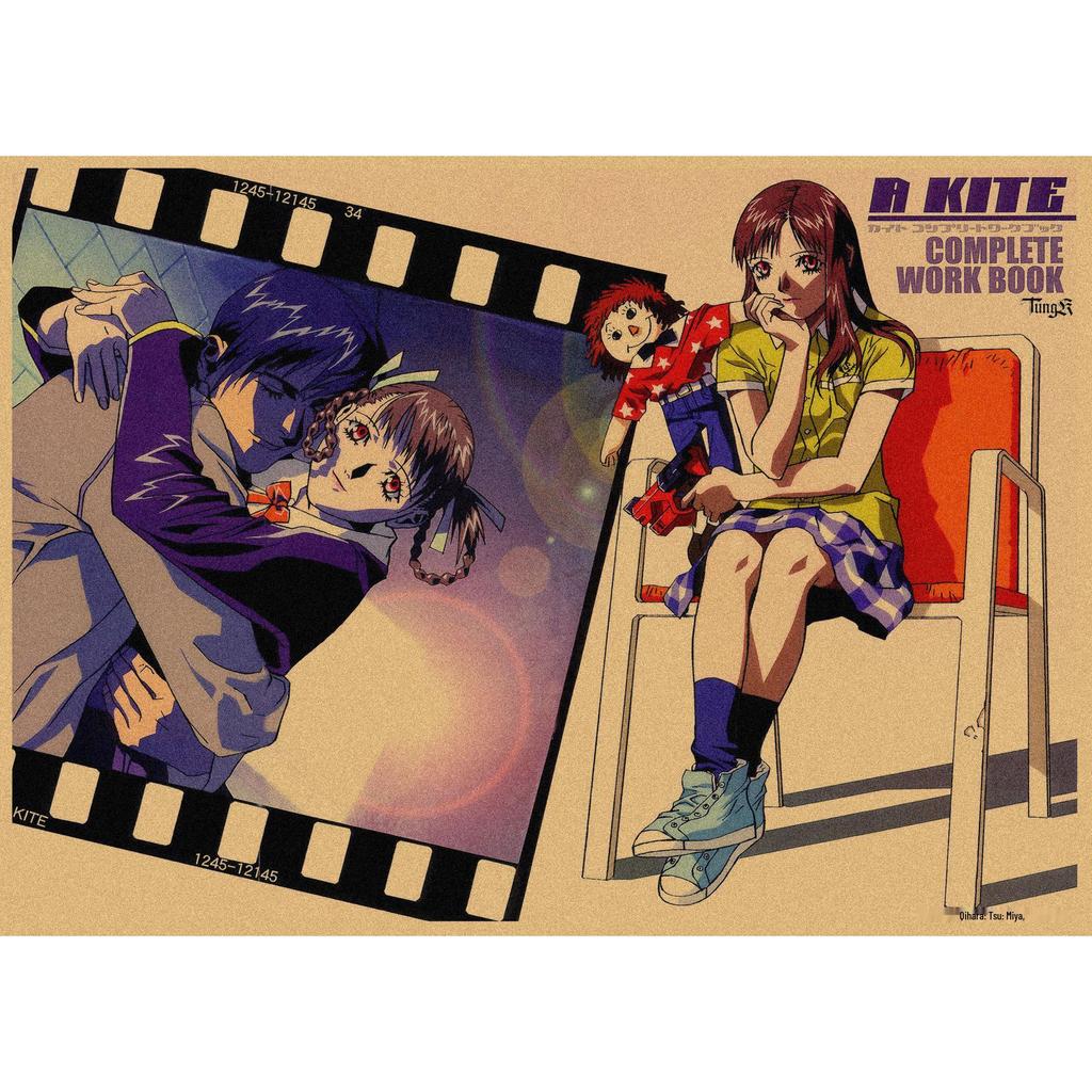 Retro Japanese Anime Poster - Yasuomi Umetsu's Killer Girl on Kraft Paper Wall Art Mural 262